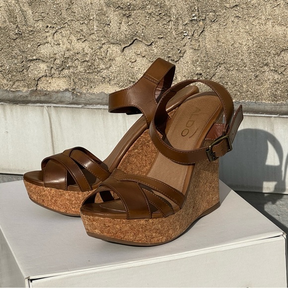 Aldo Toomer Wedges Brown Size 6 - Picture 3 of 7